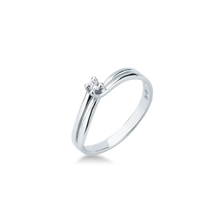 Picture of Solitaire ring with diamond in white gold