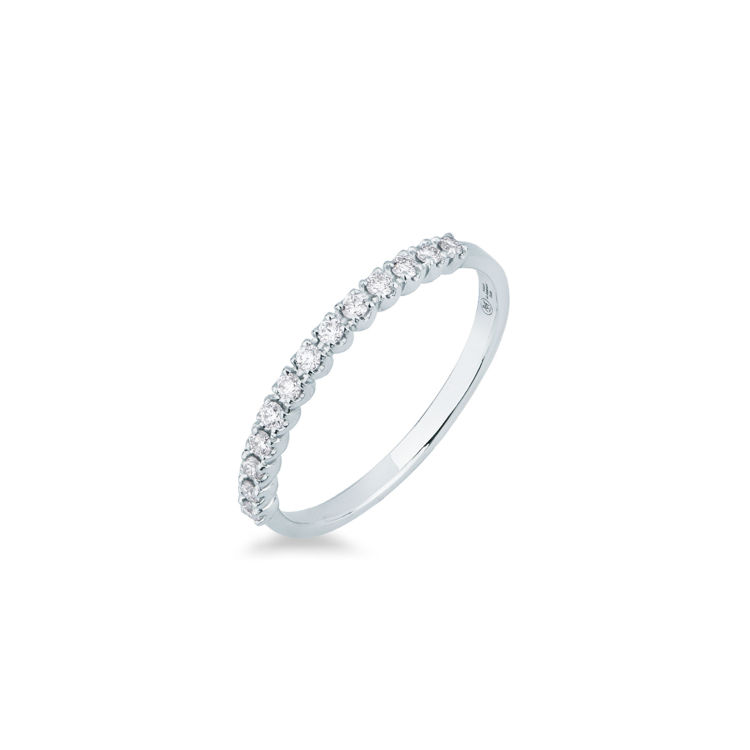 Picture of Riviera ring with diamond in white gold