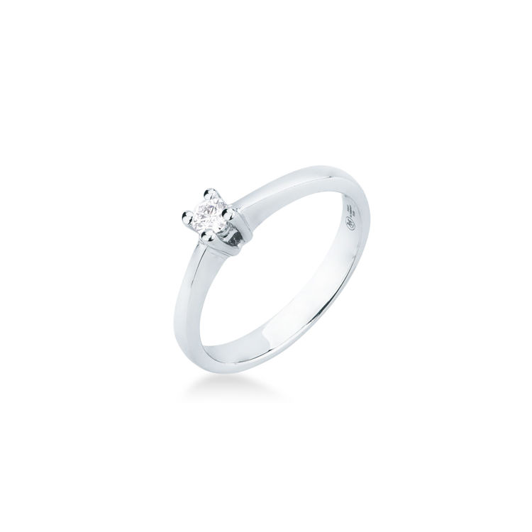 Picture of Solitaire ring with diamond in white gold