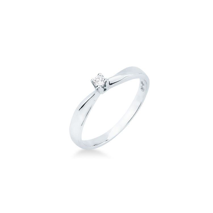 Picture of Solitaire ring with diamond in white gold