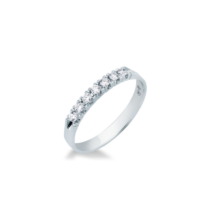 Picture of Riviera ring with diamond in white gold