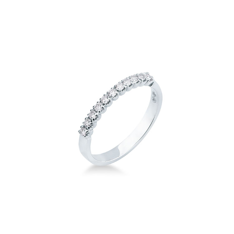 Picture of Riviera ring with diamond in white gold