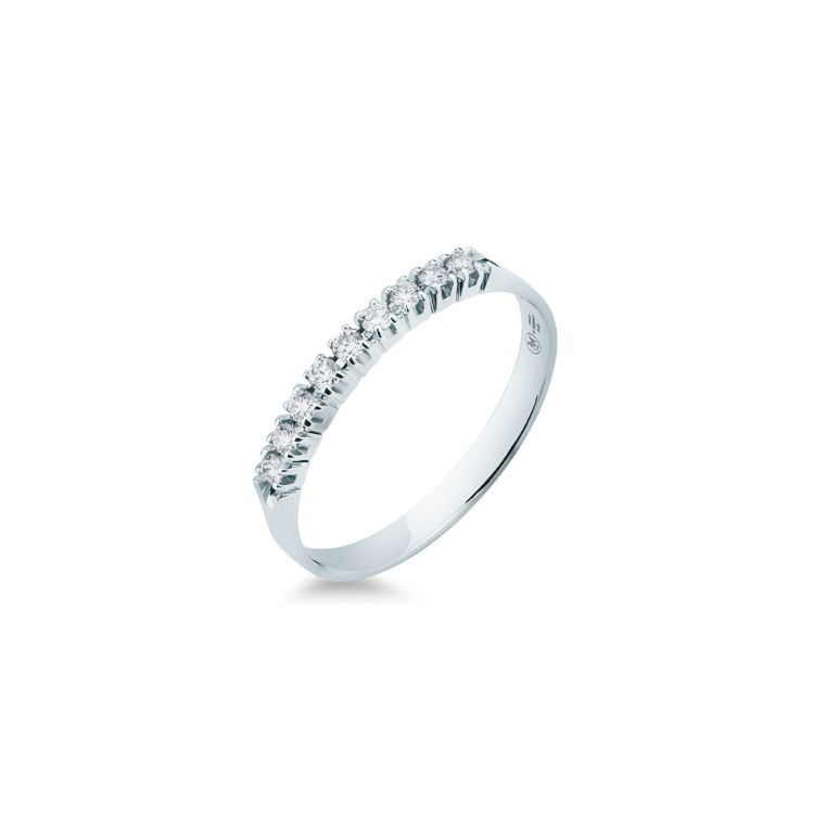 Picture of Riviera ring with diamond in white gold