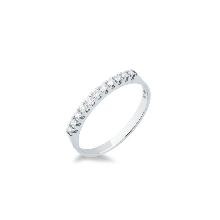 Picture of Riviera ring with diamond in white gold