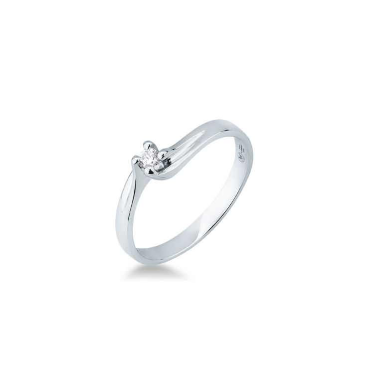 Picture of Solitaire ring with diamond in white gold