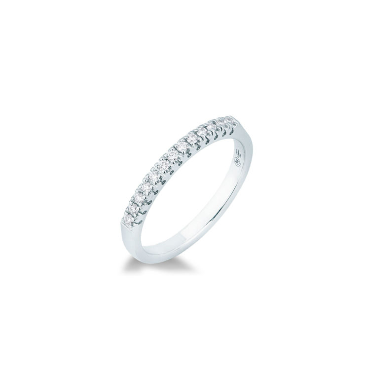 Picture of Riviera ring with diamond in white gold