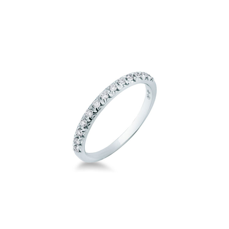 Picture of Riviera ring with diamond in white gold