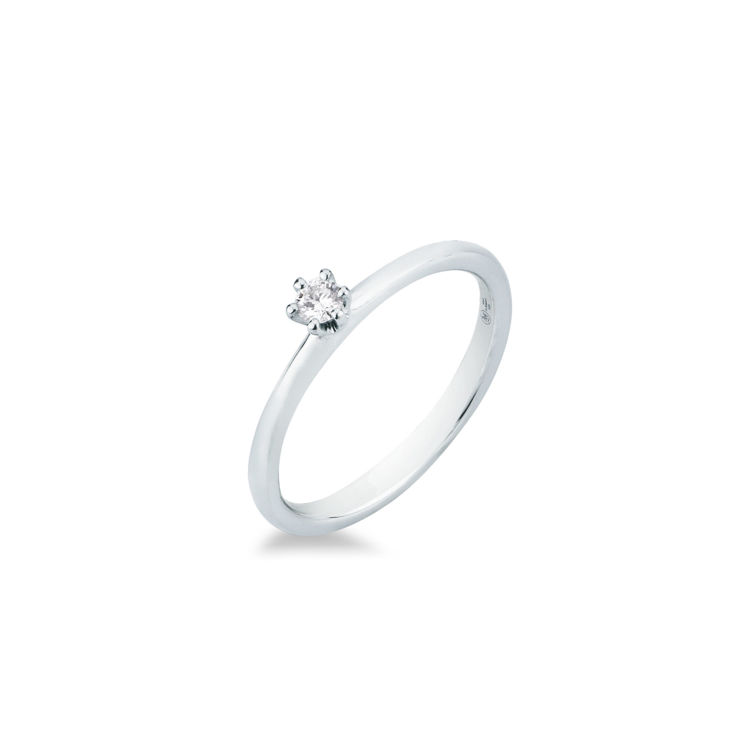 Picture of Solitaire ring with diamond in white gold