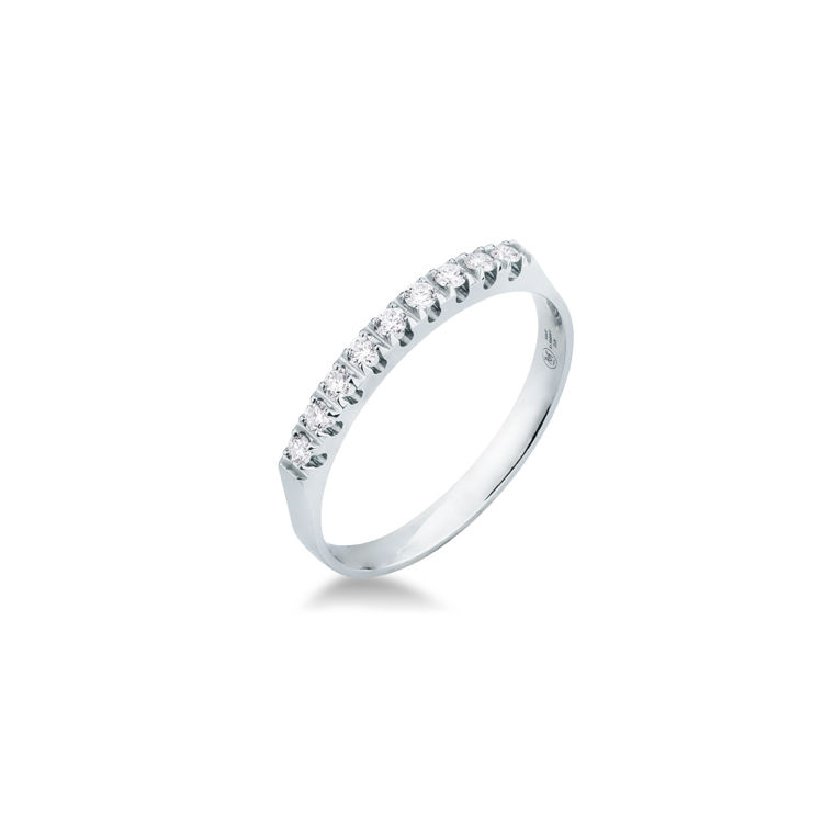 Picture of Riviera ring with diamond in white gold