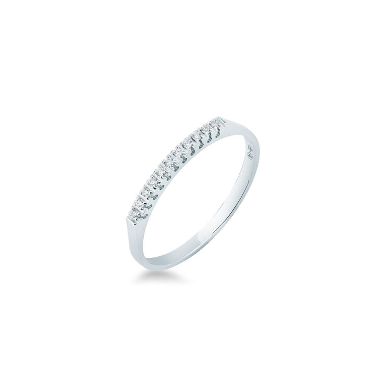 Picture of Riviera ring with diamond in white gold