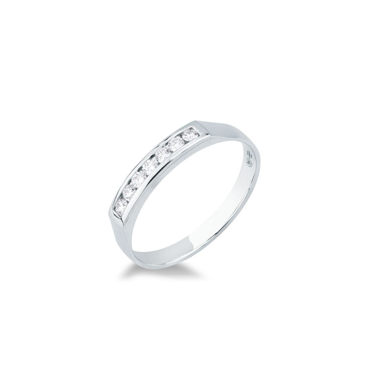 Picture of Riviera ring with diamond in white gold