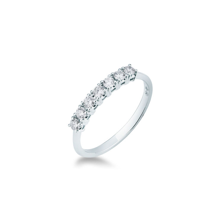 Picture of Riviera ring with diamond in white gold