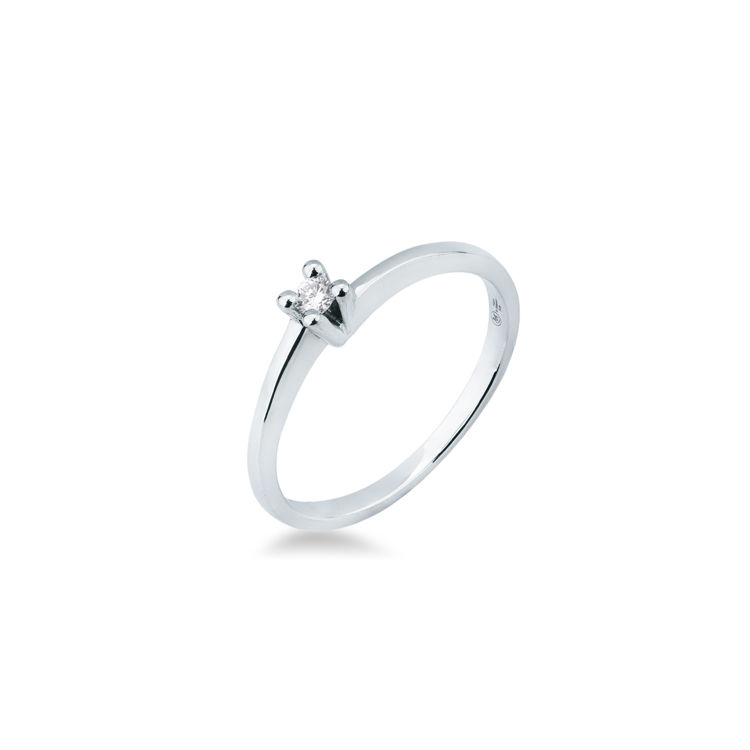 Picture of Solitaire ring with diamond in white gold